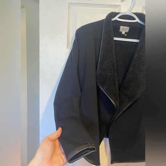 Khujo Black Sherpa Lined Open Front Jacket Size S - Picture 4 of 9